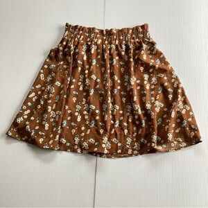 Womens Willow & Root Floral Summer Skirt Brown Boho L